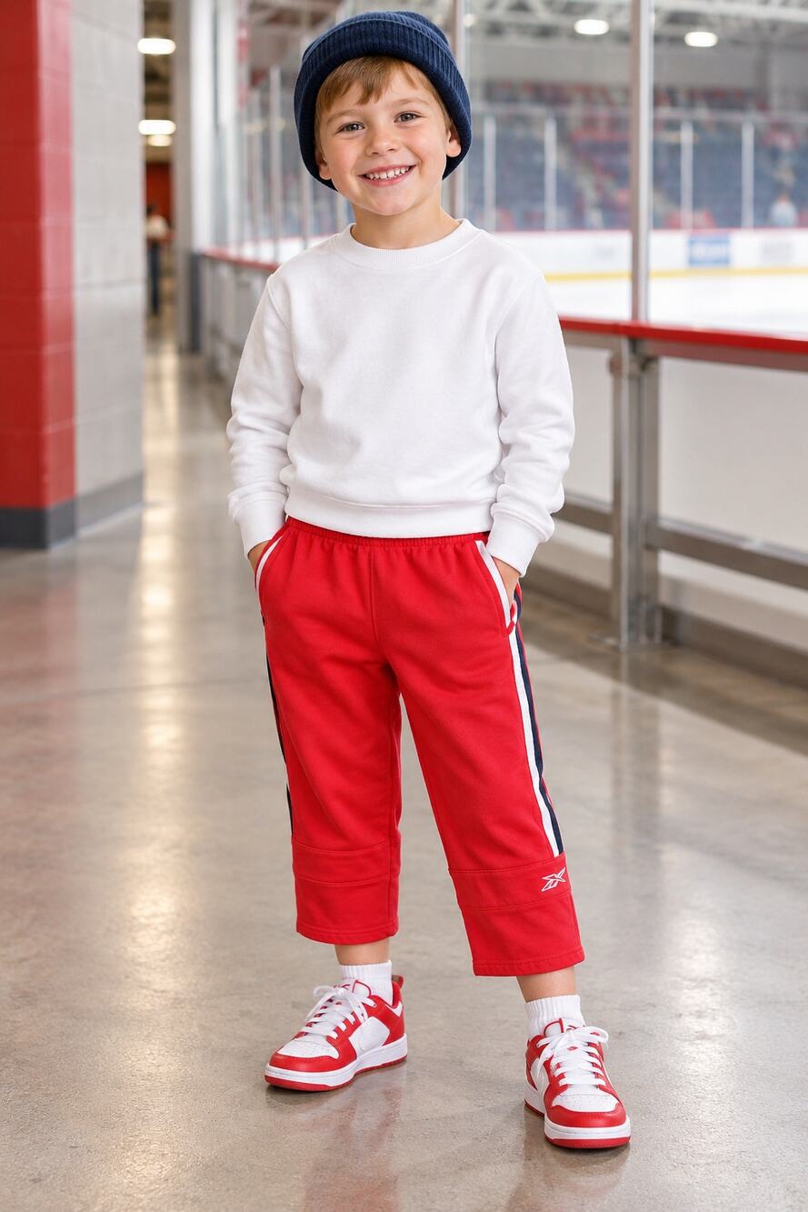 Vintage Reebok Detroit Red Wings Kids 5/6 Cropped Pants NHL Hockey
